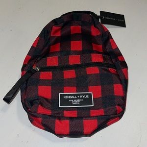 Kendall & Kylie Mini Red Black Plaid Backpack